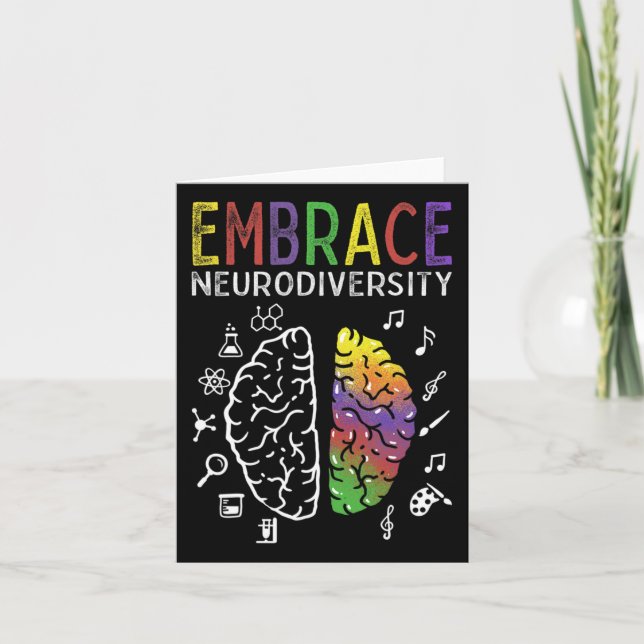 Neurodiversity Embrace Adhd Autism Asd Brain  Card (Front)