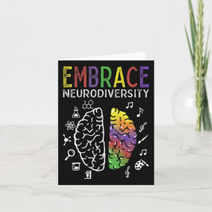 Neurodiversity Embrace Adhd Autism Asd Brain Card