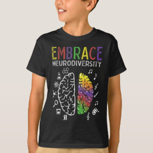 Neurodiversity Embrace Adhd Autism Asd Brain  T-Shirt