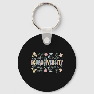 Neurodiversity Flowers Autism Neurodivergent 1  Keychain