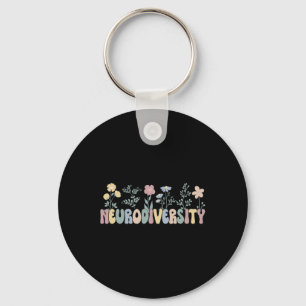 Neurodiversity Flowers Autism Neurodivergent Keychain