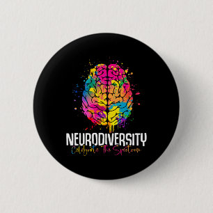 Neurodiversity Flowers Neurodivergent Autism Aware 2 Inch Round Button