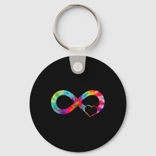 Neurodiversity Heart Infinity Sign Autism Awarenes Keychain