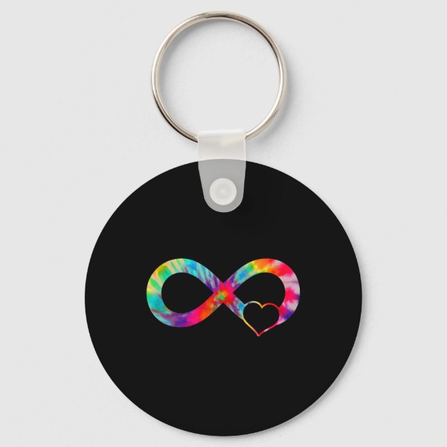 Neurodiversity Heart Infinity Sign Autism Awarenes Keychain (Front)