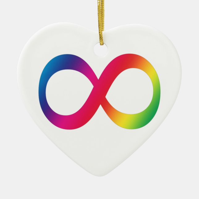 Neurodiversity Heart Simple Ceramic Ornament (Front)