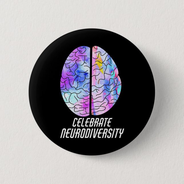 Neurodiversity Individuality Dyslexia Awareness  2 Inch Round Button (Front)