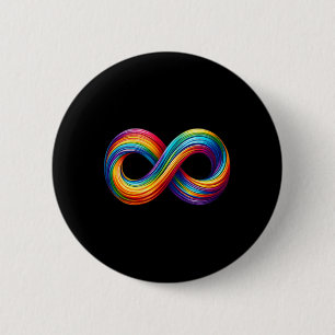 Neurodiversity Infinity Sign Rainbow Symbol Autism 2 Inch Round Button