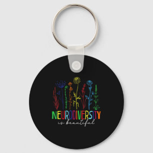 Neurodiversity is beautiful autism awareness keychain