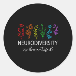Neurodiversity Is Beautiful Autism Awareness Men W Classic Round Sticker