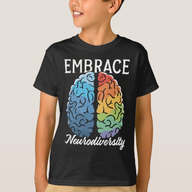 Neurodiversity Mental Health Awareness Colourful B T-Shirt (Front)