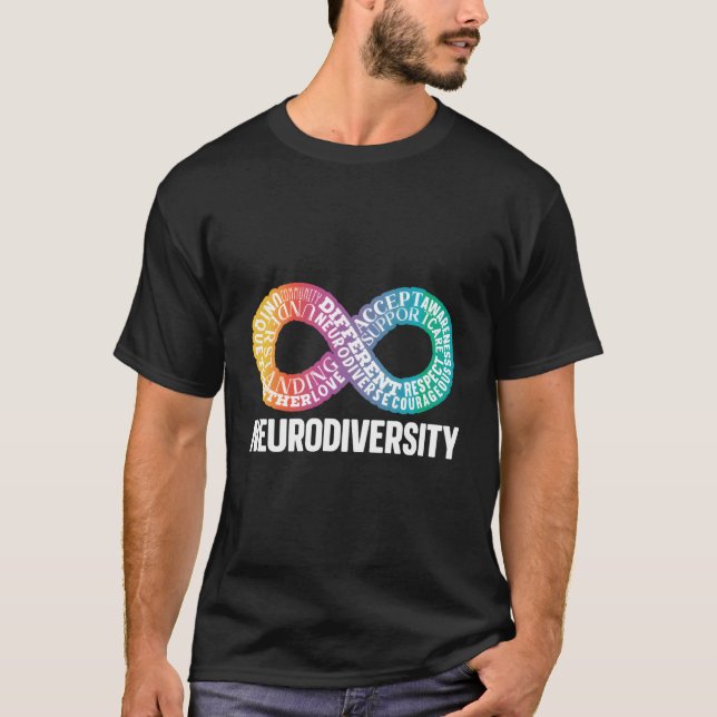 Neurodiversity Neurodivergent Rainbow Infinity Adh T-Shirt (Front)