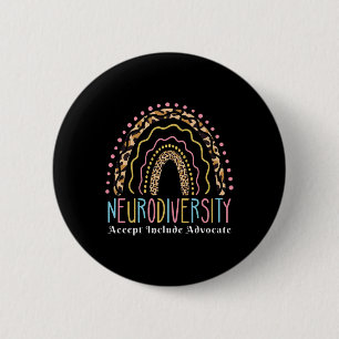 Neurodiversity Rainbow Accept Advocate Love Autism 2 Inch Round Button