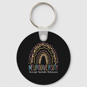 Neurodiversity Rainbow Accept Advocate Love Autism Keychain