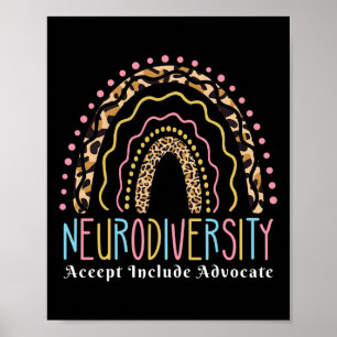 Neurodiversity Rainbow Accept Advocate Love Autism Poster
