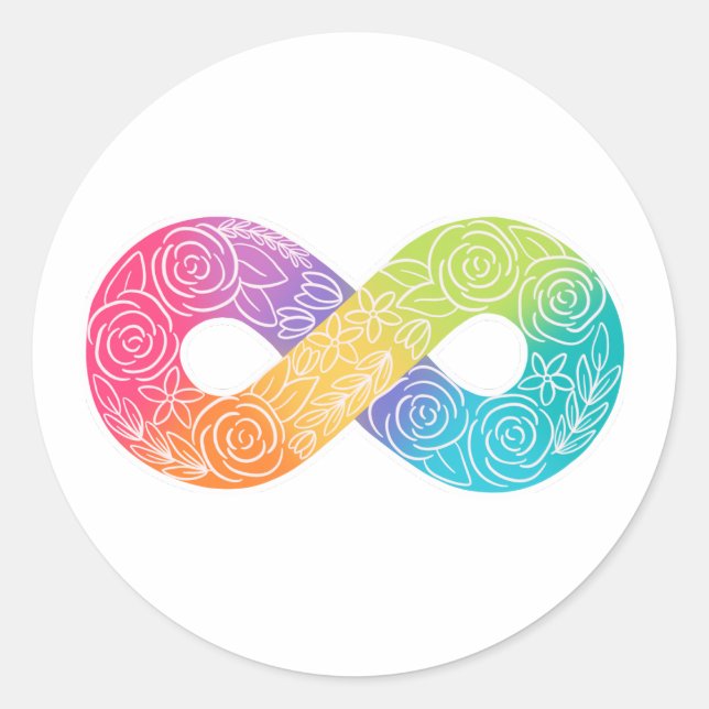 Neurodiversity rainbow infinity sign sticker (Front)