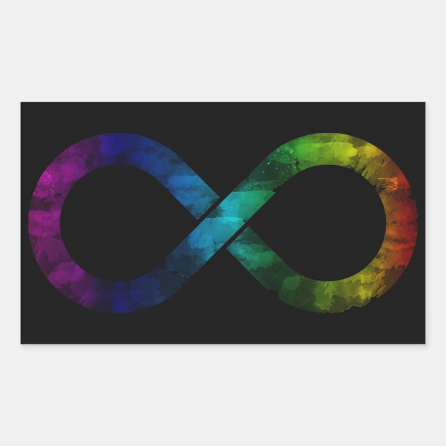 Neurodiversity Rainbow Infinity Watercolor Sticker (Front)