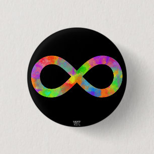 Neurodiversity Rainbow Lemniscate/ Infinity Symbol 1 Inch Round Button