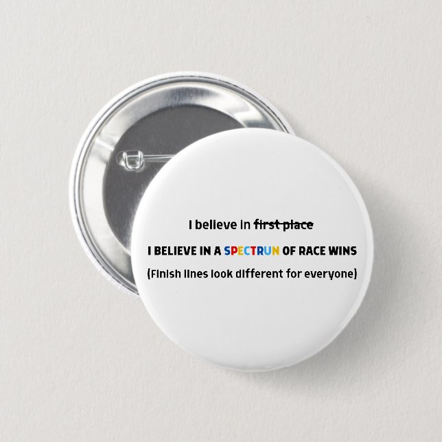 Neurodiversity Run Autism Awareness Month Running  2 Inch Round Button (Front & Back)