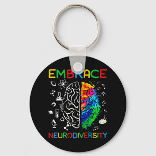 Neurodiversity Shirt Embrace ADHD Autism Awareness Keychain