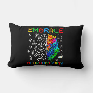 Neurodiversity Shirt Embrace ADHD Autism Awareness Lumbar Pillow