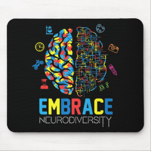 Neurodiversity Shirt Embrace ADHD Autism Awareness Mouse Pad
