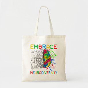 Neurodiversity Shirt Embrace ADHD Autism Awareness Tote Bag