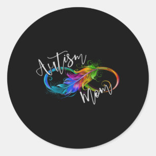 Neurodiversity Symbol Rainbow Infinity Autism Mom Classic Round Sticker