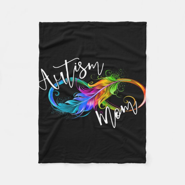 Neurodiversity Symbol Rainbow Infinity Autism Mom  Fleece Blanket (Front)