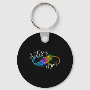 Neurodiversity Symbol Rainbow Infinity Autism Mom  Keychain