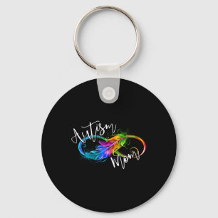 Neurodiversity Symbol Rainbow Infinity Autism Mom  Keychain
