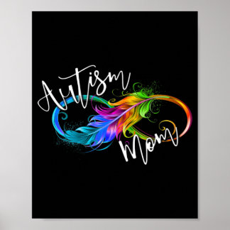 Neurodiversity Symbol Rainbow Infinity Autism Mom Poster
