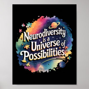 Neurodiversity Universe Of Possibilities Space Aut Poster