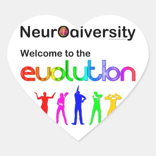Neurodiversity Welcome to the Evolution Heart Sticker (Front)