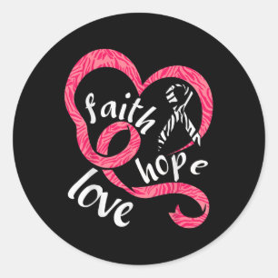 Neuroendocrine Cancer Awareness Fight Cancer Zebra Classic Round Sticker