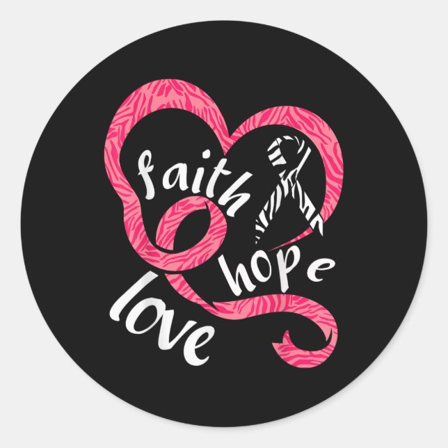 Neuroendocrine Cancer Awareness Fight Cancer Zebra Classic Round Sticker (Front)