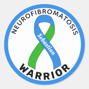 Neurofibromatos Warrior Ribbon White Round Sticker