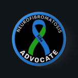 Neurofibromatosis Advocate Ribbon Black Button<br><div class="desc">Neurofibromatosis Advocate Ribbon Black Button for awareness and support for people with neurofibromatosis.</div>