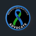 Neurofibromatosis Advocate Ribbon Black Button<br><div class="desc">Neurofibromatosis Advocate Ribbon Black Button for awareness and support for people with neurofibromatosis.</div>