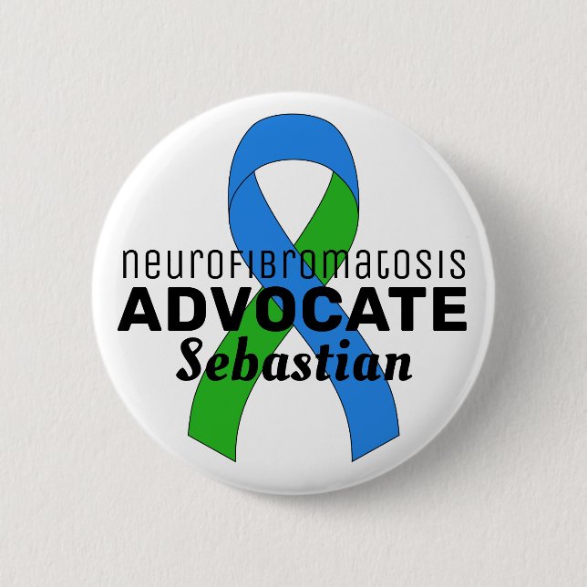 Neurofibromatosis Advocate Ribbon White Button (Front)