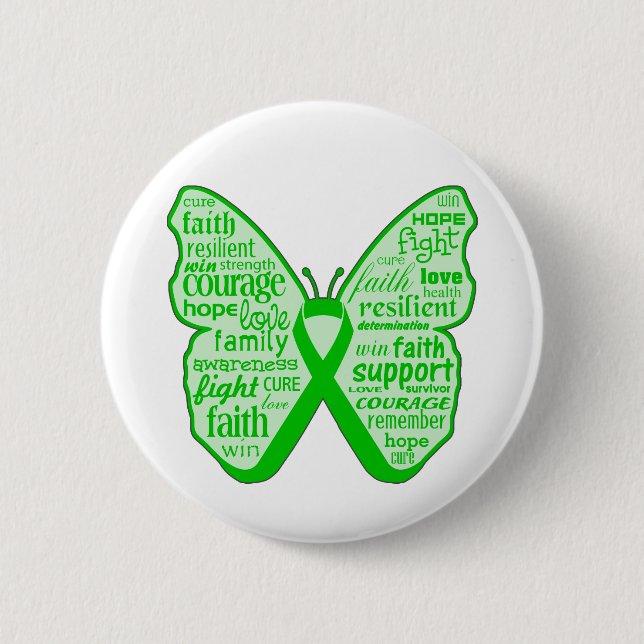 Neurofibromatosis Awareness Butterfly Ribbon 2 Inch Round Button (Front)