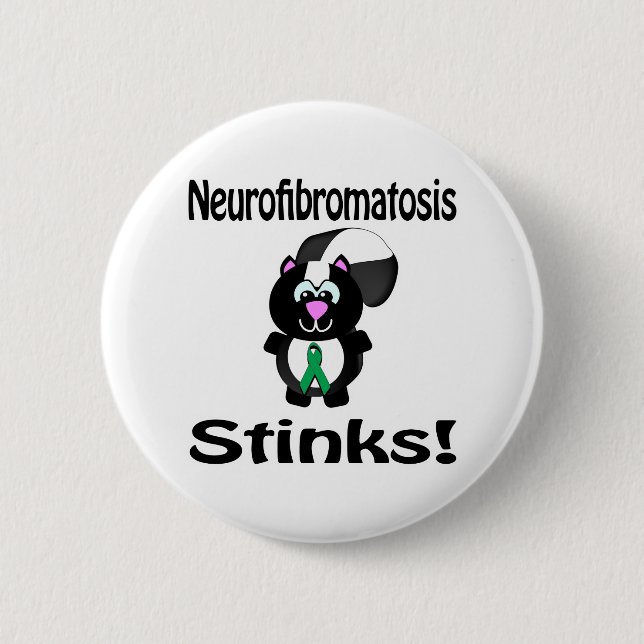 Neurofibromatosis Stinks Skunk Awareness Design 2 Inch Round Button (Front)