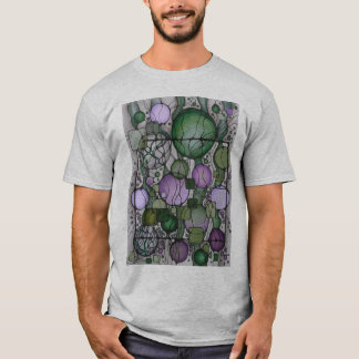 Neurographic Art T-Shirt Green Violet Abstract Sph