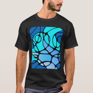 neurographic blue modern abstract design T-Shirt