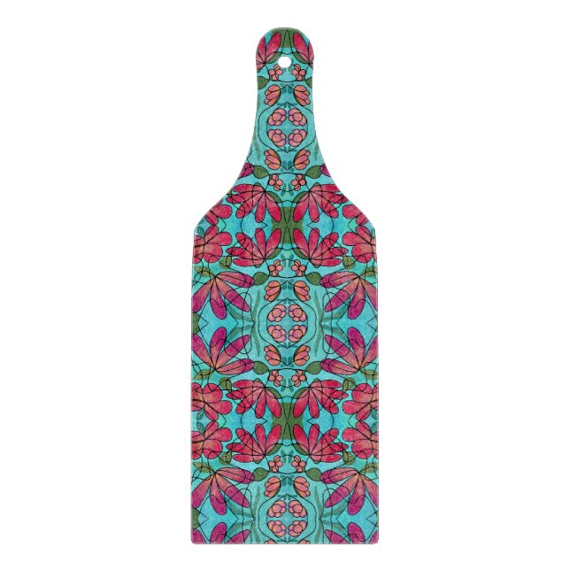 NEUROGRAPHIC SPRING FLOWERS WATERCOLORS CUTTING BOARD (Front)