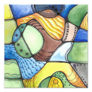 Neurographic Square Art Photo Print