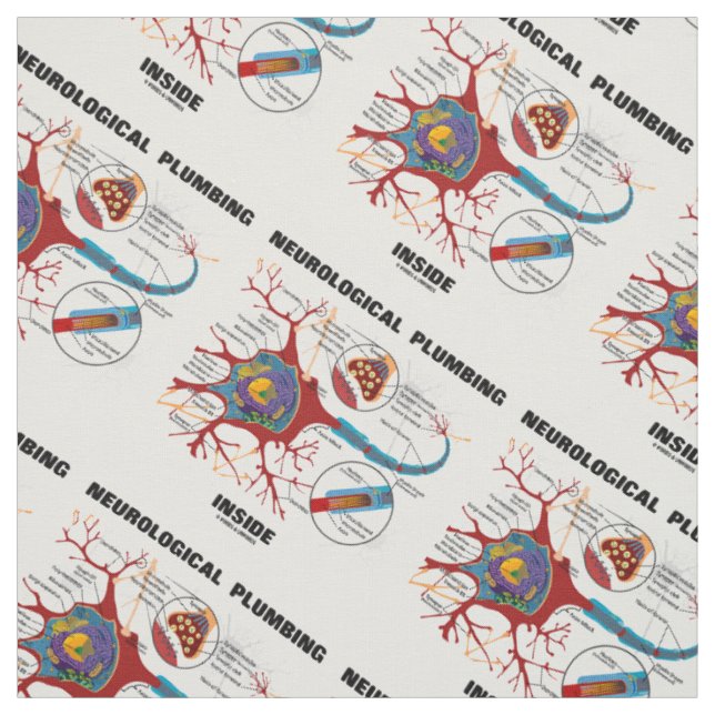 Neurological Plumbing Inside Neuron Synapse Humor Fabric (Swatch)