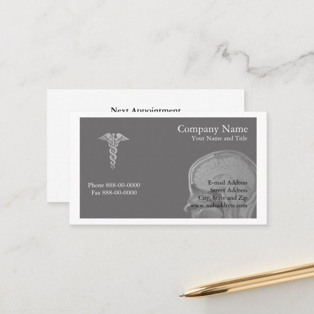 Neurologist Appointment Business Card (Front/Back In Situ)
