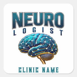 Neurologist Brain Medical Design Square Sticker