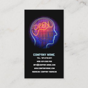 Neurologist Psychologist Open Head Brain Card