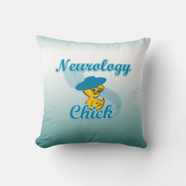 Neurology Chick #3 Throw Pillow (Front)